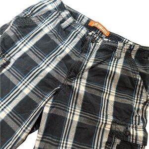 Men’s Lee Dungarees cargo shorts, plaid, cotton, size 32, GUC